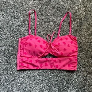 Pink Heart Patterned Bralette/Crop Top
